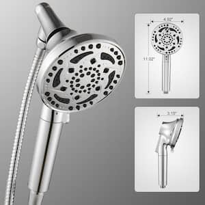 7-Spray 4.92 in. Wall Mount Adjustable Filtered Handheld Shower Heads Removable Shower Hose 1.8 GPM in Chrome