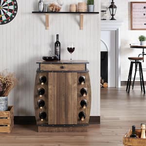 Camby Reclaimed Oak 8-Bottle Wine Cabinet