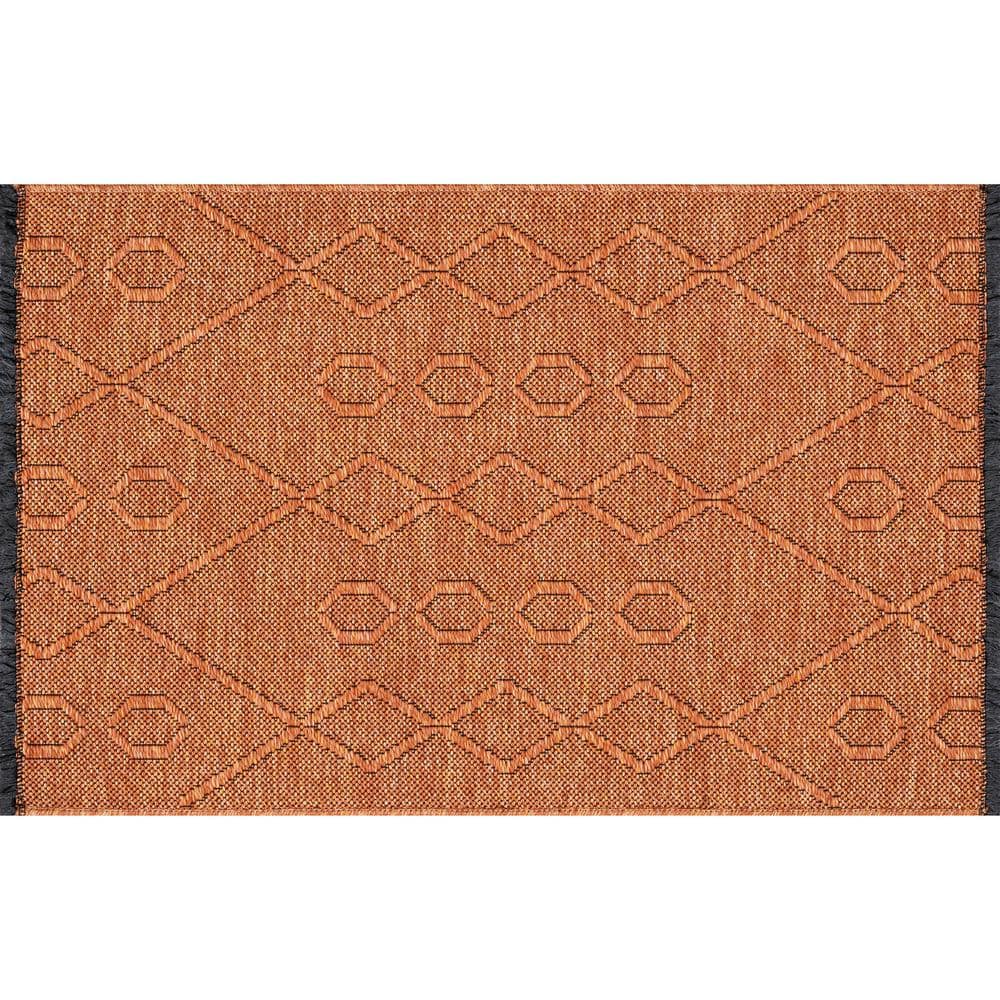 Alma Orange 2 ft. x 3 ft. Geometric Machine Washable Indoor Area Rug price history on PriceWatchPro