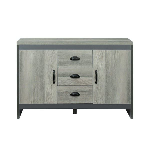 sumyeg Wooden Natural Sideboard Accent Buffet Side Cabinet with Doors and Drawers for Dining Room,Kitchen
