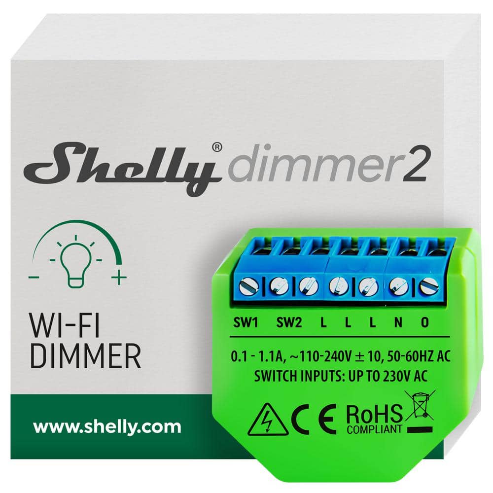 Shelly dimmer 2 wifi smart dimmer switch no neutral wire required
