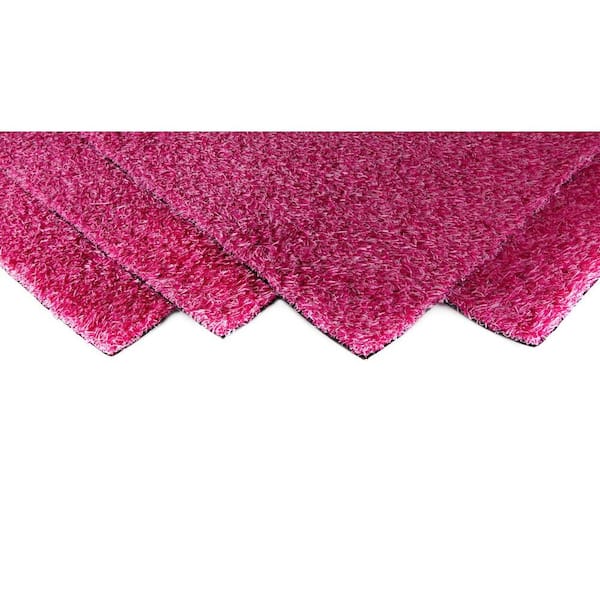 GREENLINE ARTIFICIAL GRASS Pink Blend 4 ft. x 6 ft. Artificial Grass Rug