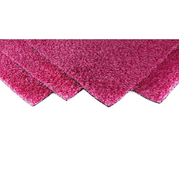 GREENLINE ARTIFICIAL GRASS Pink Blend 6 ft. Wide x Cut to Length Artificial Grass Carpet