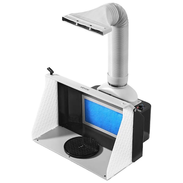 VEVOR Airbrush Spray Booth, Dual-Fans Portable Hobby Airbrush Paint Spray Booth Kit with LED Lights and Exhaust Extension Hose