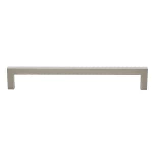 7-9/16 in. Center-to-Center Solid Square Slim Satin Nickel Cabinet Bar Pull (10-Pack)