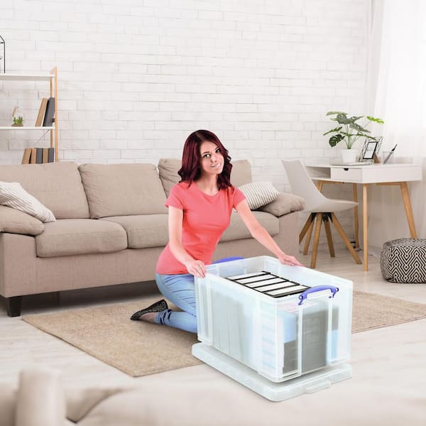 84L Storage Container w/Snap Lid & Clip Lock Handle, Clear 84C HD
