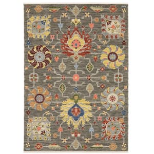 Lavista Gray/Multi-Colored 5 ft. x 8 ft. Traditional Persian Oriental Wool/Nylon Blend Indoor Area Rug