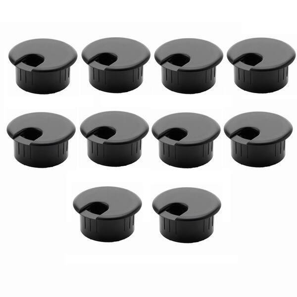 Commercial Electric 2 in. Furniture Hole Cover, Black (10-Pack)