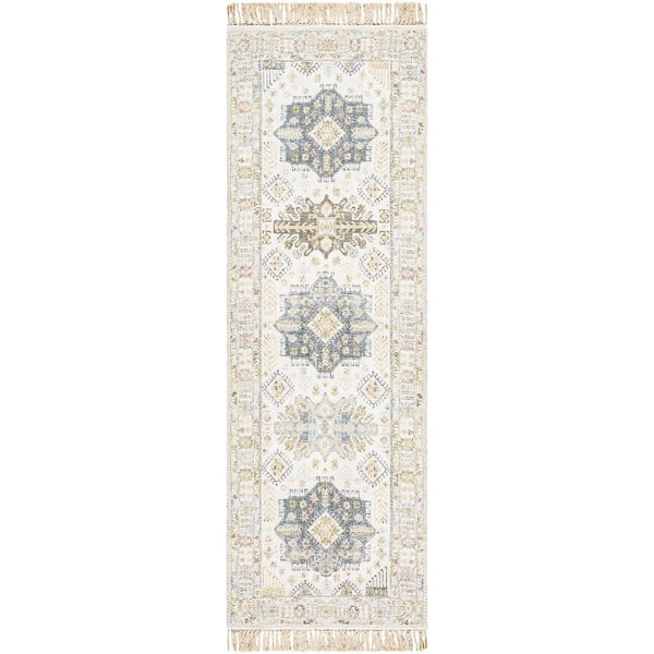 Belfast Beige/Grey Traditional 2 ft. x 8 ft. Indoor Area Rug