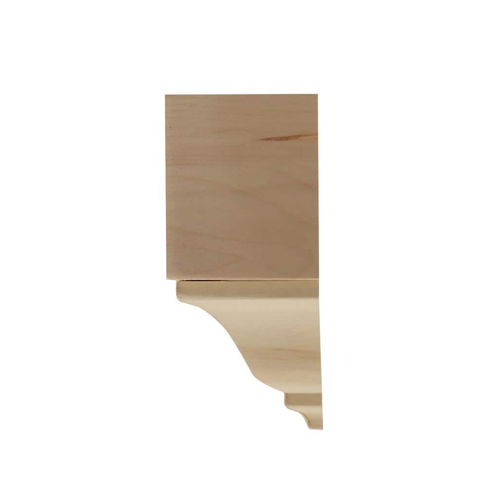 Unfinished Wood Inside Corner Crown Connector Block