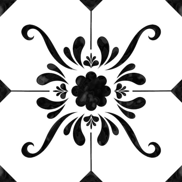 MI ALMA Black B87 6 in. x 6 in. Vinyl Peel and Stick Tile (24 Tiles, 6 sq. ft./Pack)