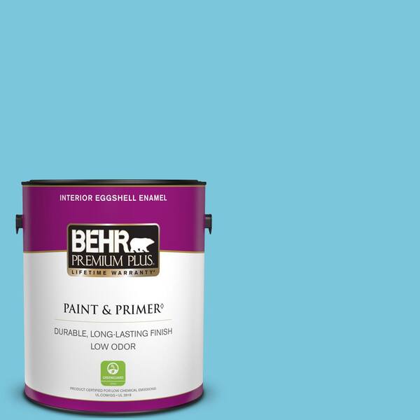 BEHR PREMIUM PLUS 1 gal. #520B-4 Water Flow Eggshell Enamel Low Odor Interior Paint & Primer