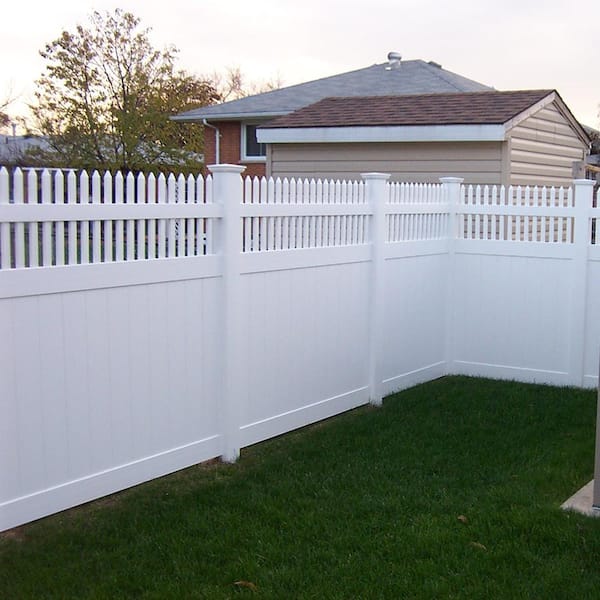 Weatherables 5 in. x 5 in. x 10 ft. White Vinyl Fence Line Post  LWPT-LINE-5X120 - The Home Depot