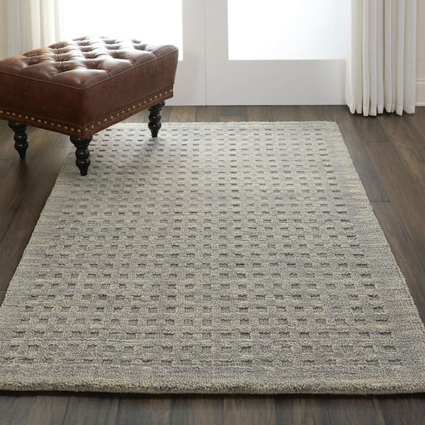 Perris Charcoal 4 ft. x 5 ft. Solid Contemporary Area Rug