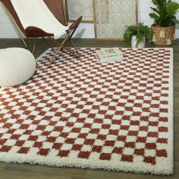 Covey Burnt Orange 2 ft. x 7 ft. Geometric Runner Rug
