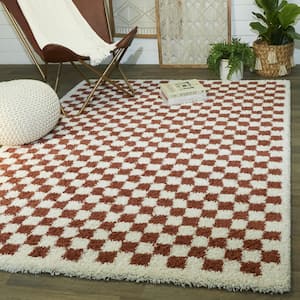 Covey Burnt Orange 9 ft. x 12 ft. Geometric Area Rug