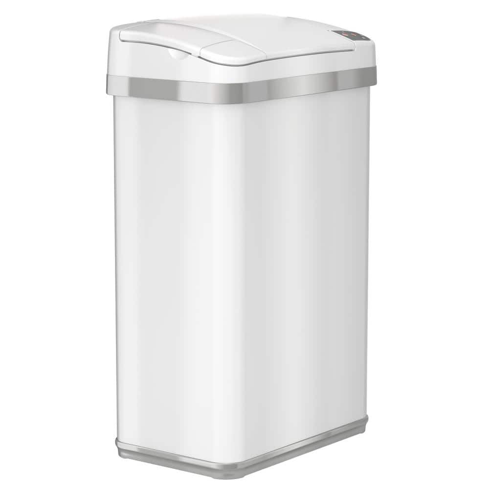 Hefty 13.5-Gallons White Plastic Kitchen Trash Can with Lid Indoor