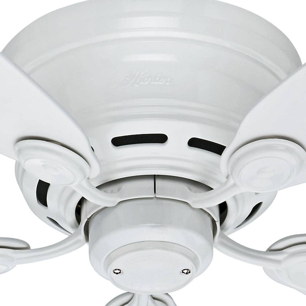 Sleek 42" White and Light Wood Low Profile Indoor Ceiling Fan