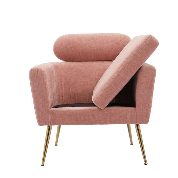 pink chenille chair