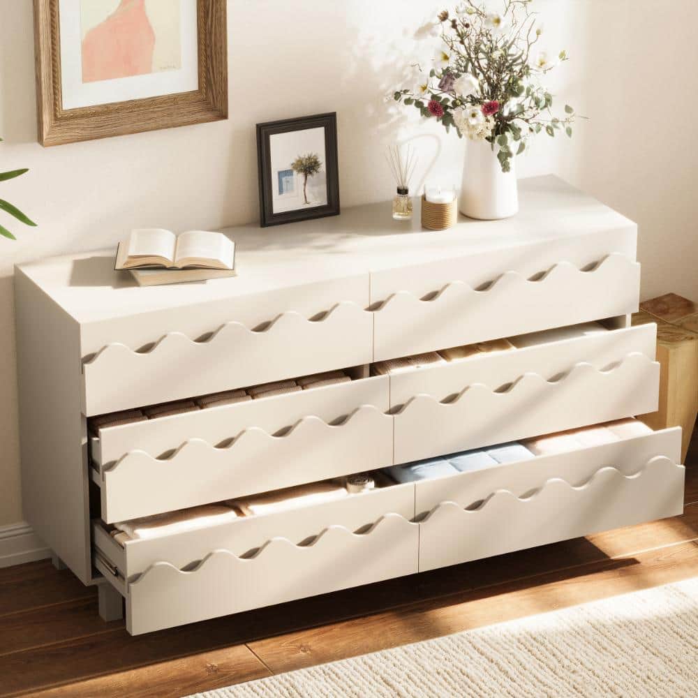 ivory dresser Franco 5-Drawer Antique White Transform your bedroom into a glamorous haven with the Glimmering Heights Dresser Classic Ivory 3 Drawer Chest