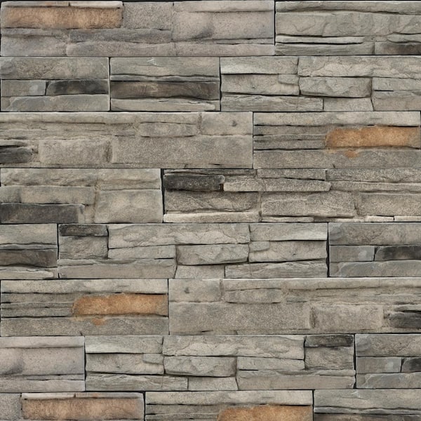 MSI Take Home Tile Sample - Bayside Denali Gray Ledger 4 in x 4 in. Concrete Manufactured Stacked Stone