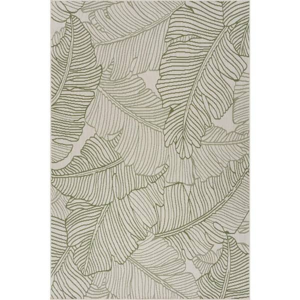 Avessira Tropical Green 5 ft. x 8 ft. Outdoor Area Rug