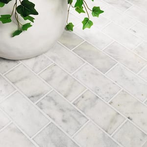 Greecian White 3 in. x 6 in. Polished Marble Floor and Wall Tile (1 sq. ft./Case)