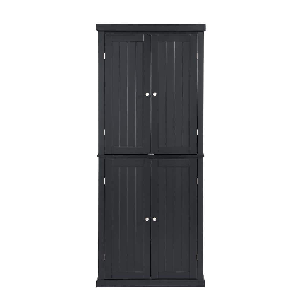 Tatahance Freestanding Minimalist Black Storage with 4Doors