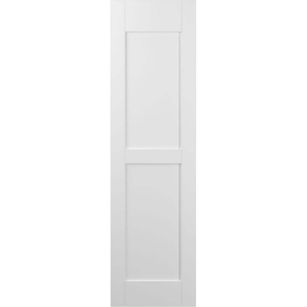 Americraft 15 in. W x 76 in. H 2-Equal Flat Panel Exterior Real Wood Shutters Pair in White price history on PriceWatchPro