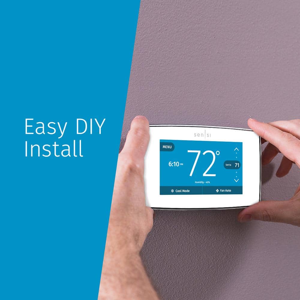 White Wi-Fi Smart Thermostat with Touchscreen Display
