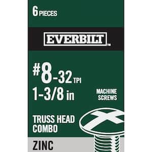 #8-32 x 1-3/8 in. Combo Truss Head Zinc Plated Machine Screw (6-Pack)