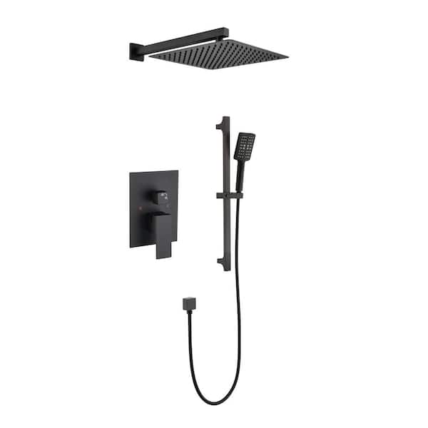 Nestfair 2Spray Square Wall Bar Shower Kit with 3Spray Hand Shower in