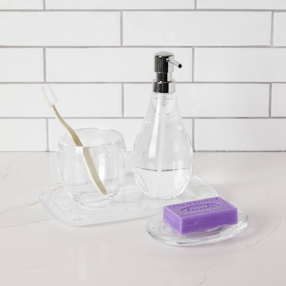 Umbra Clear Acrylic Lotion and Soap Dispenser with Metal Lid