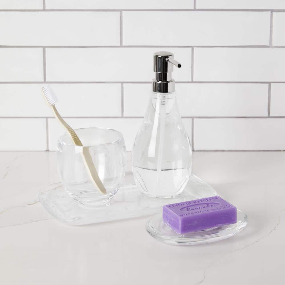 Clear Acrylic Toothbrush Holder with Oval Compartments