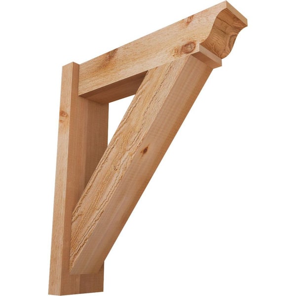 Ekena Millwork 6 in. x 26 in. x 22 in. Traditional Rough Sawn Western Red Cedar Outlooker