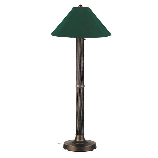 Patio Living Concepts Bahama Weave 60 in. Dark Mahogany Floor Lamp with Forest Green Shade-DISCONTINUED