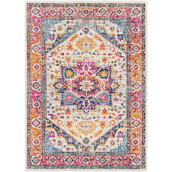 Livabliss Claudine White 9 ft. x 12 ft. 3 in. Medallion Area Rug