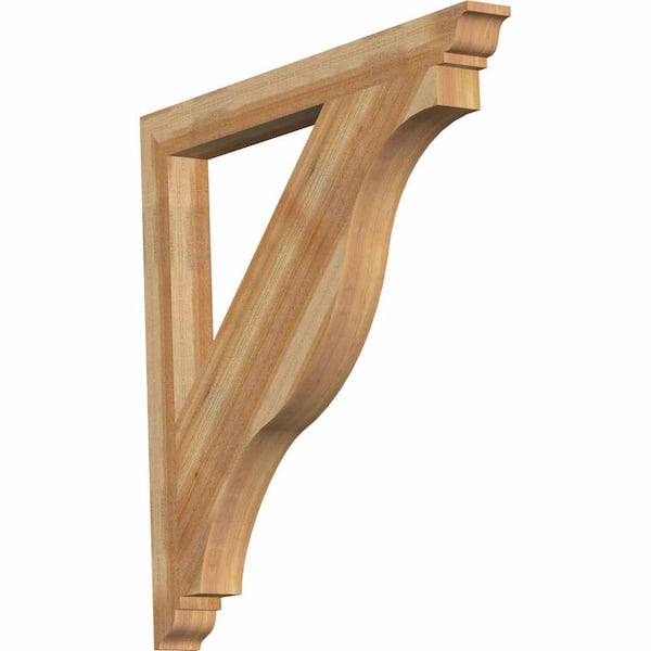 Ekena Millwork 4 in. x 44 in. x 44 in. Western Red Cedar Funston Traditional Rough Sawn Bracket