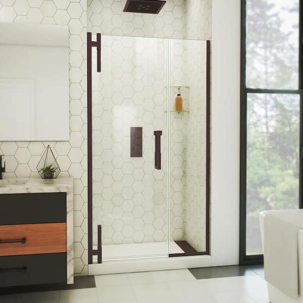 DreamLine Ascend 41 in. W x 72 in. H Pivot Frameless Shower Door in Oil Rubbed Bronze