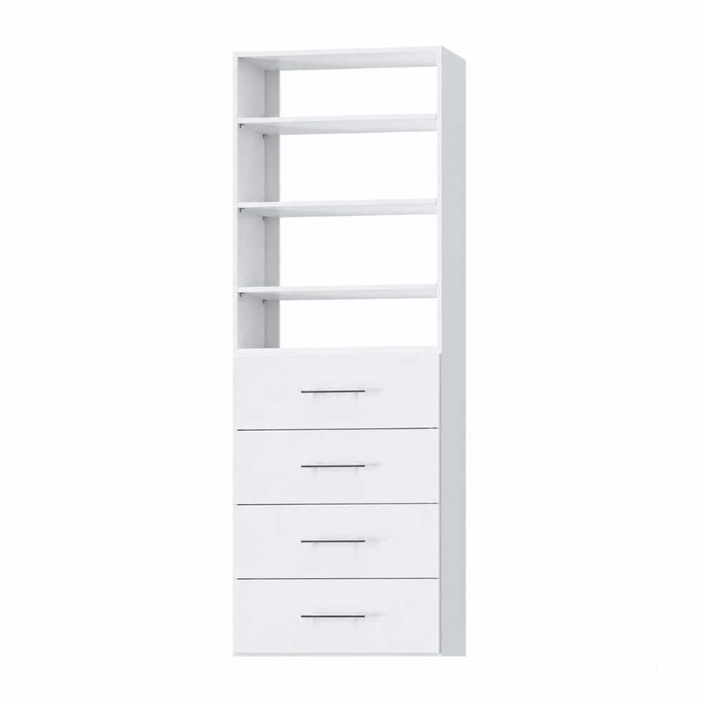 19.5 in W White Modular Closet System Wood Closet Organizer Storage Unit for Clothes Shoes Handbags and Accessories price history on PriceWatchPro