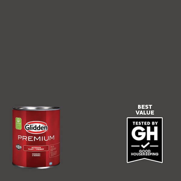 Glidden Premium 1 qt. PPG1011-7 Onyx Flat Interior Latex Paint
