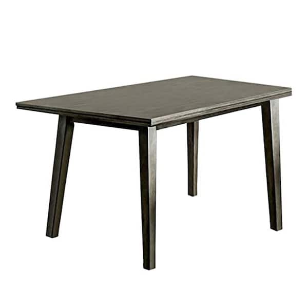 Abelone Gray Mid-Century Modern Style Rectangular Dining Table