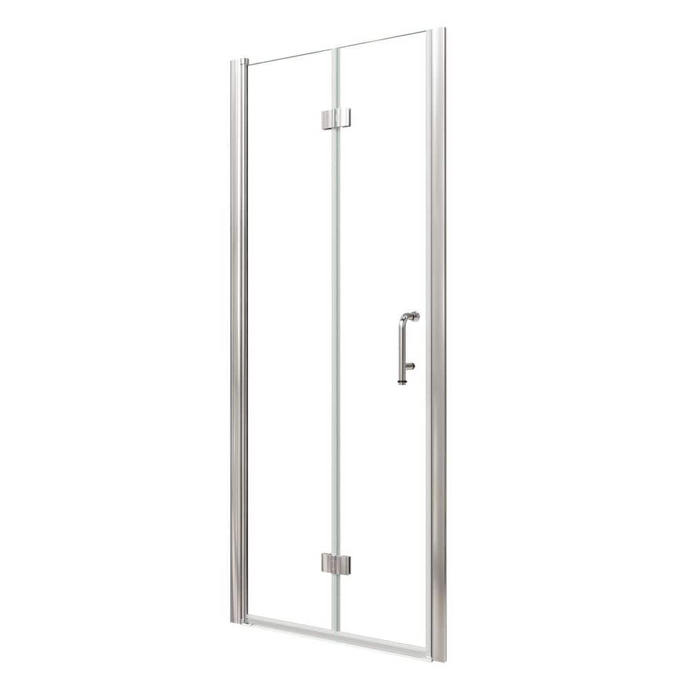 30-32 in. W x 72 in. H Bi-Fold Semi-Frameless Shower Door in Chrome with 6mm Clear Tempered Glass,Easy to Install price history on PriceWatchPro