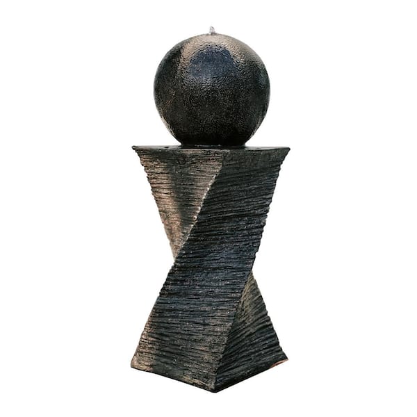 XBRAND Modern Twisted Water Fountain w/Ball Top