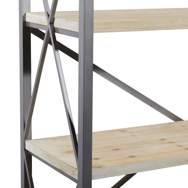 Litton Lane 5 Shelves Wood Stationary Brown Shelving Unit