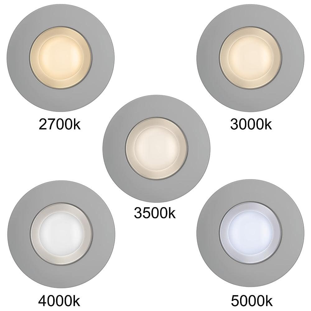 5"/6" White Brushed Nickel LED Recessed Downlight with Interchangeable Trims