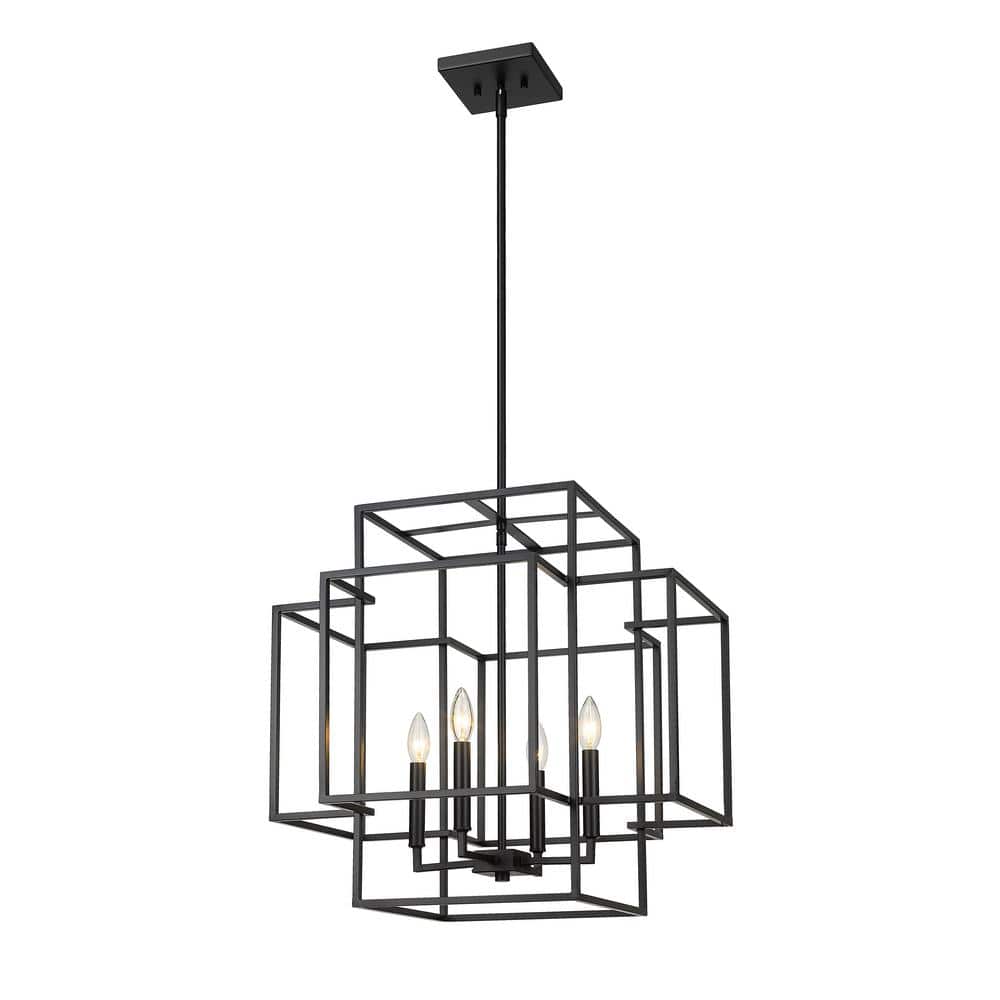 Titania 22" Matte Black Contemporary Indoor/Outdoor Pendant