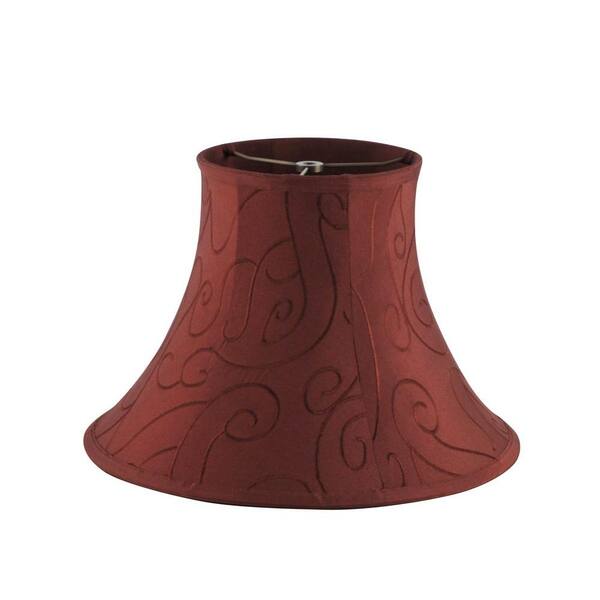 Evolution Lighting Burgundy Embroidered Scroll Silken Bell Shade-DISCONTINUED
