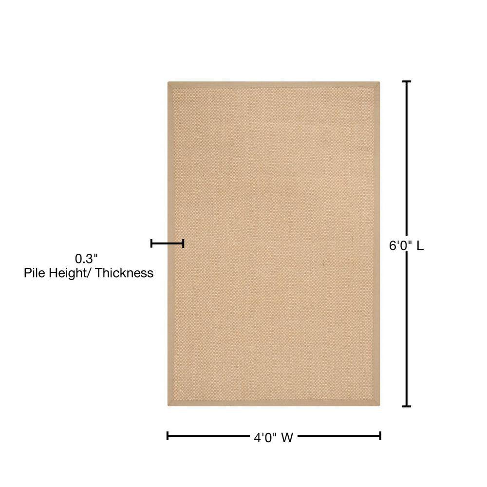 Maize and Linen Hand-Knotted Reversible Area Rug, 4' x 6'