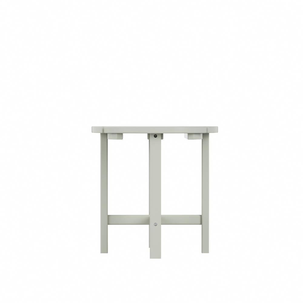 Beige 18" Round Polywood Outdoor Side Table